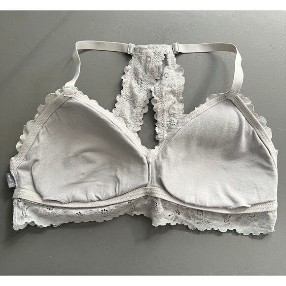 Womens Bralette Large Lace Stretch Padded Cups Racerback - Picture 5 of 7